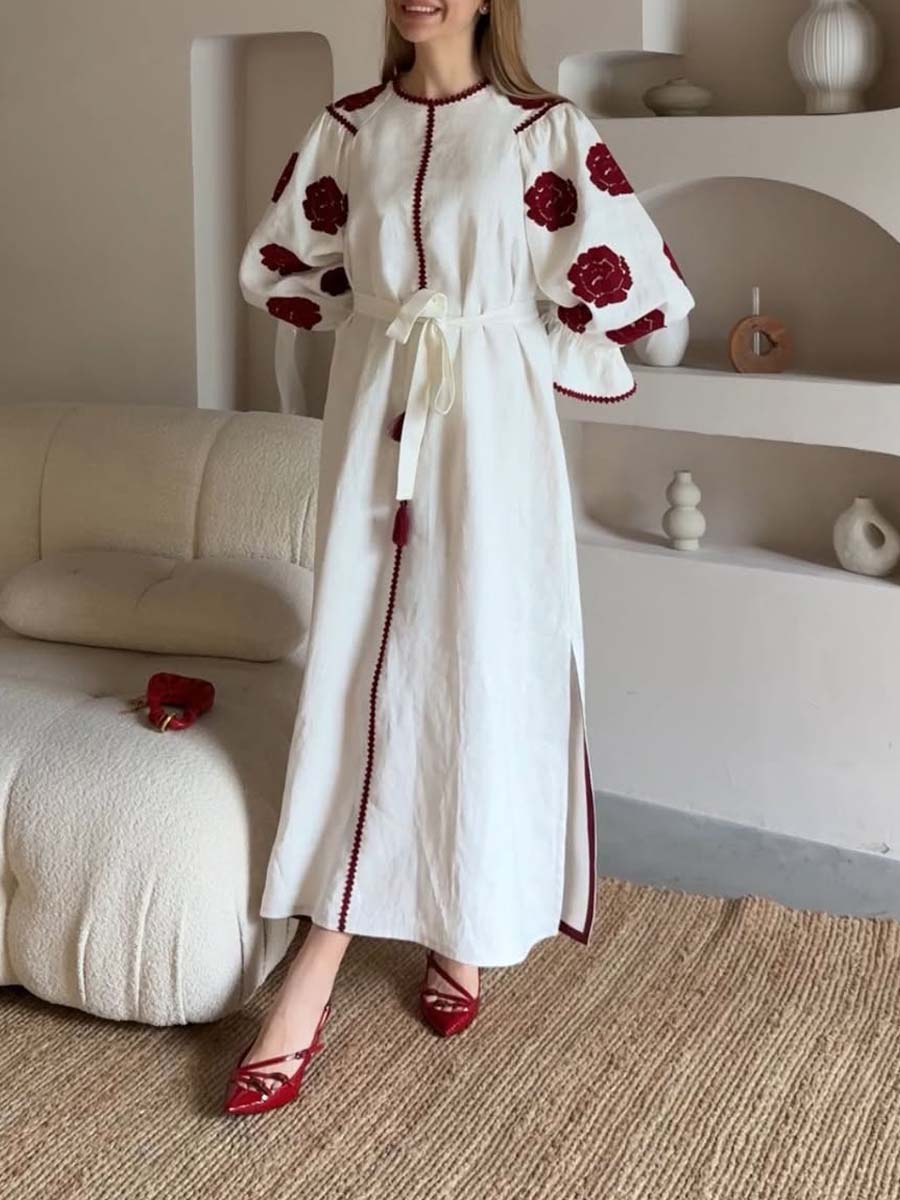 Embroidery Midi Dress