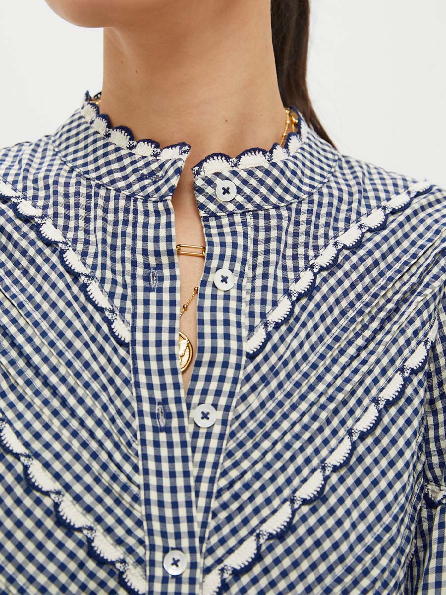 Navy Gingham Dress