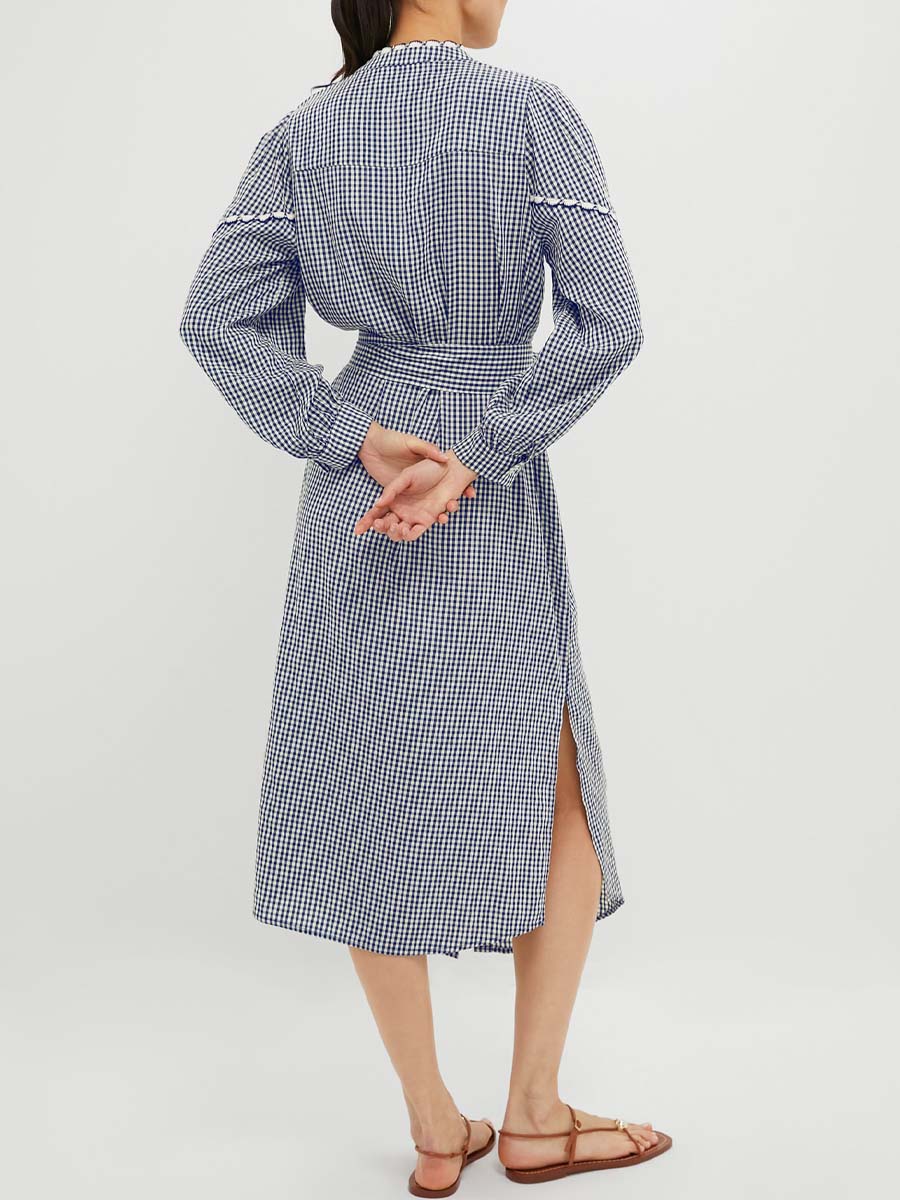 Navy Gingham Dress