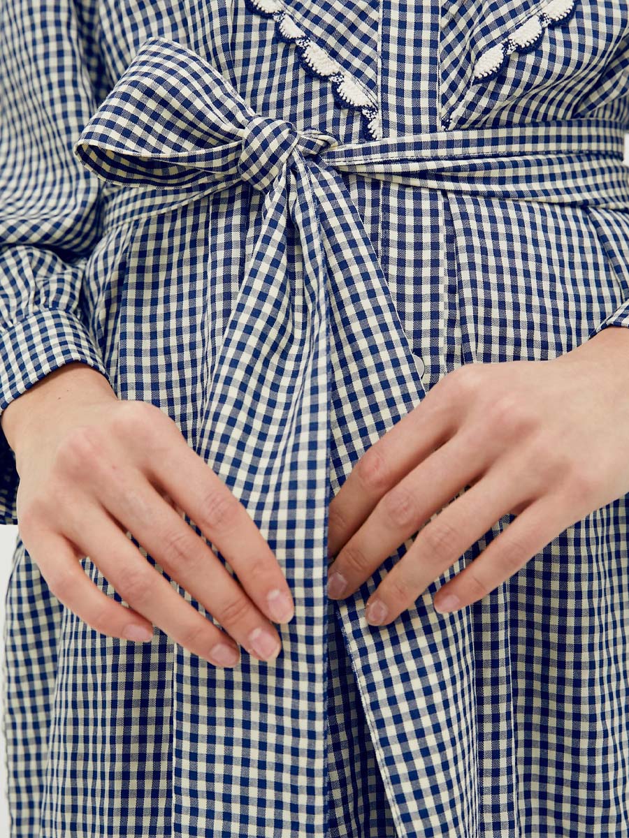 Navy Gingham Dress