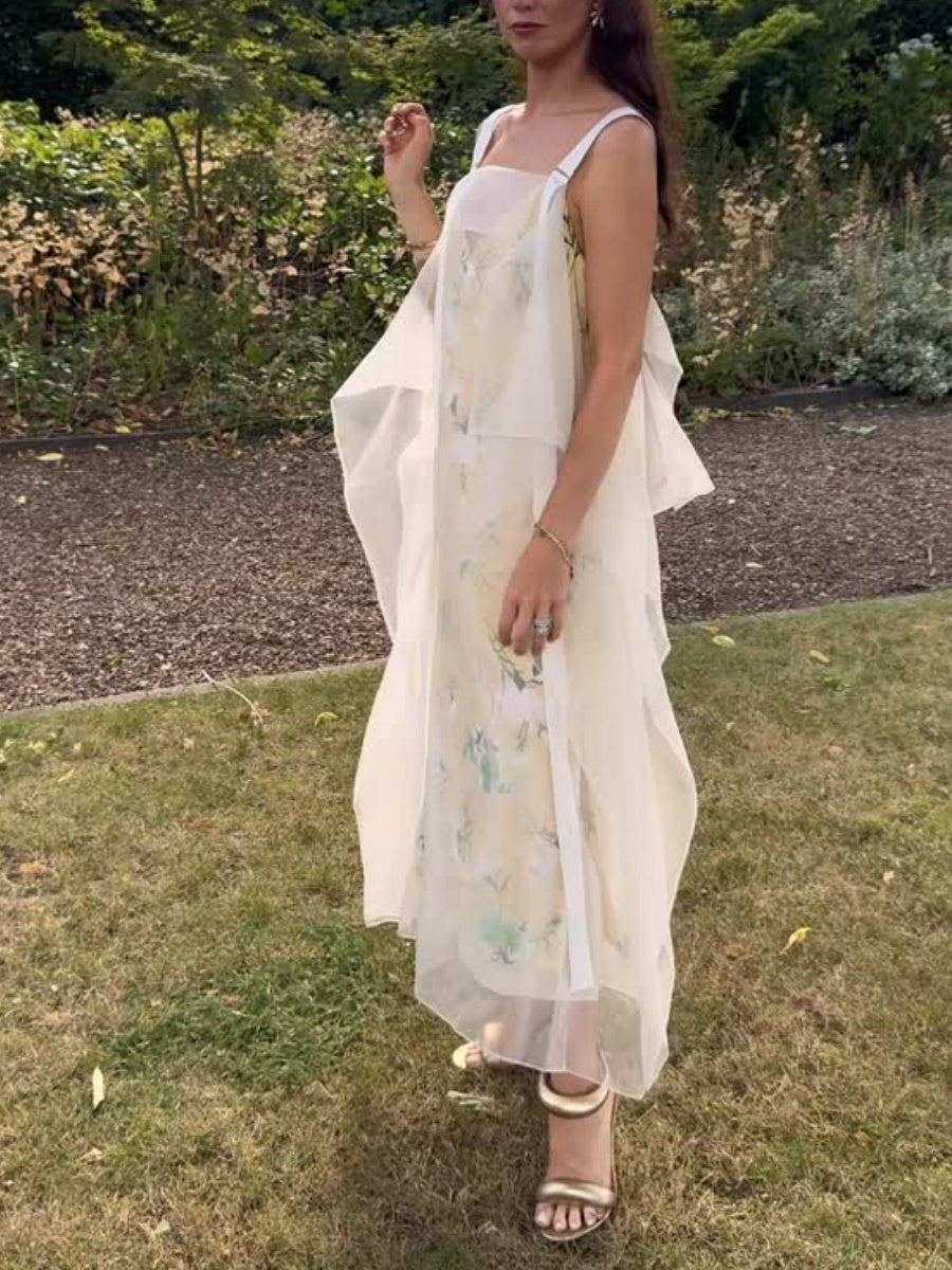 V-Neck Slip Midi Dress