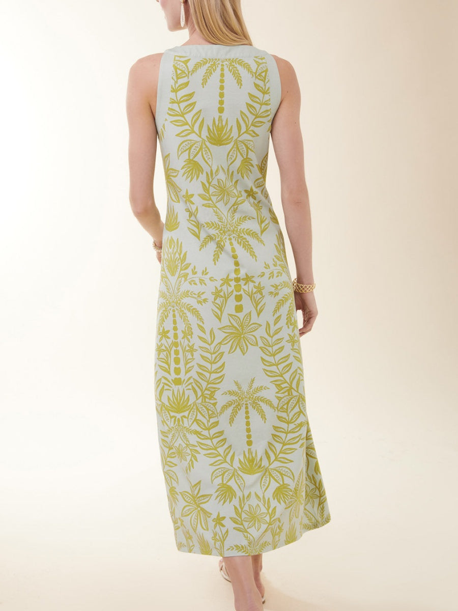 Palm Floral Midi Dress