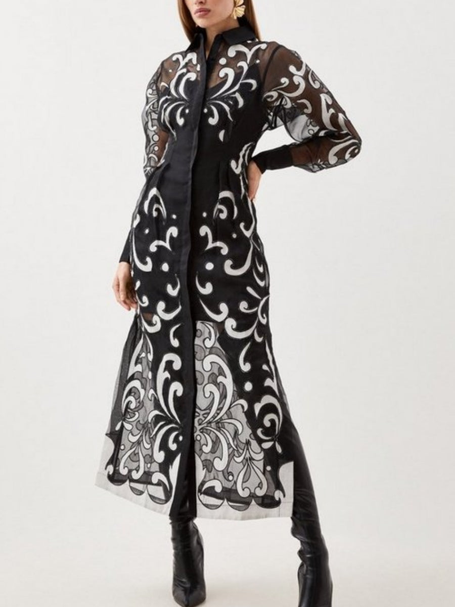 Applique Details Maxi Dress