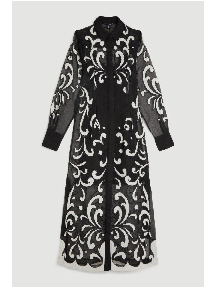 Applique Details Maxi Dress