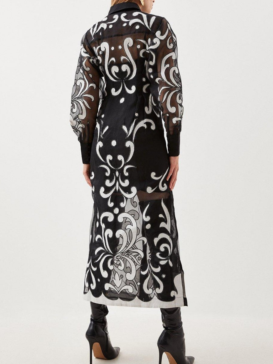 Applique Details Maxi Dress