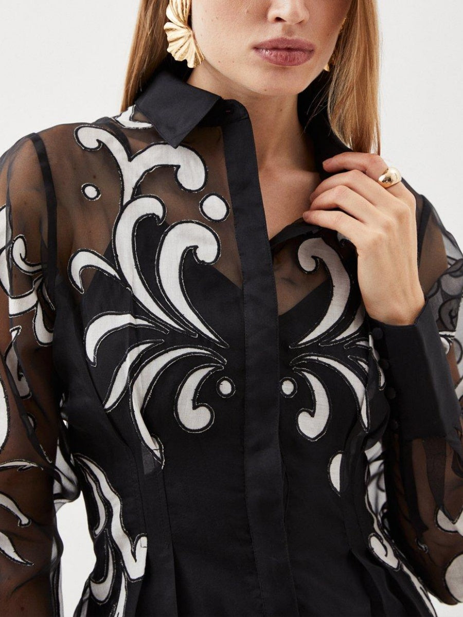 Applique Details Maxi Dress