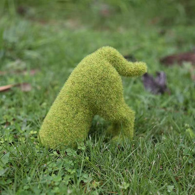 Outdoor Grass Green Puppy Ornaments