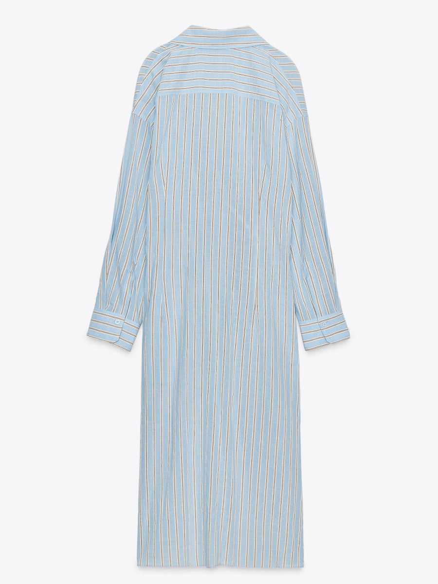 STRIPED WRAP DRESS