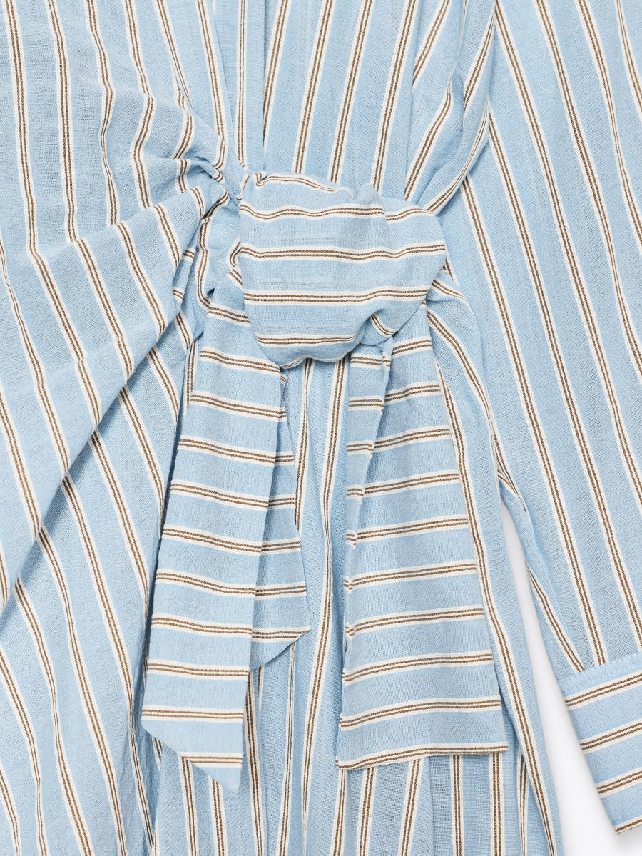 STRIPED WRAP DRESS