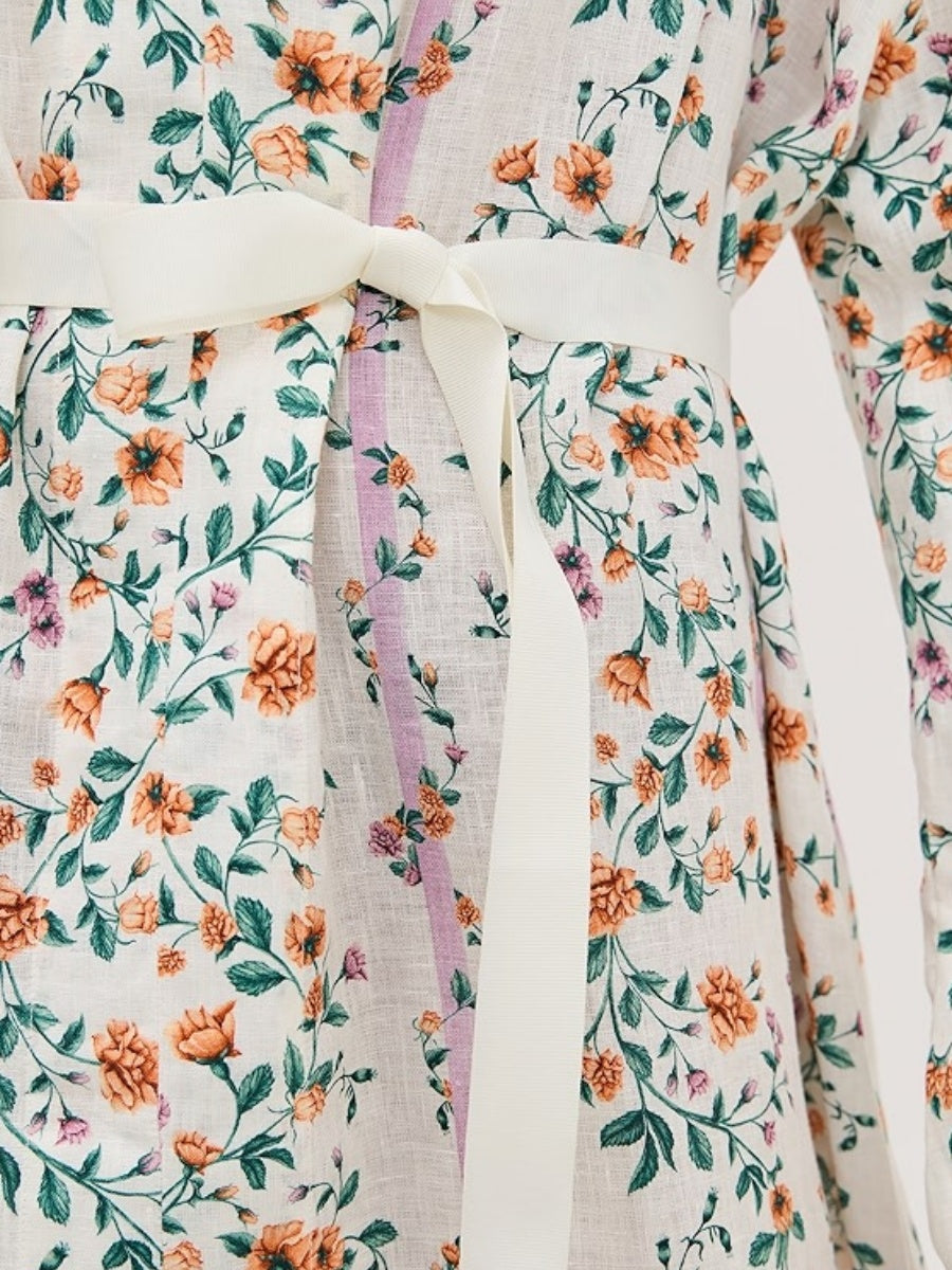 Stripe Floral Print Dress
