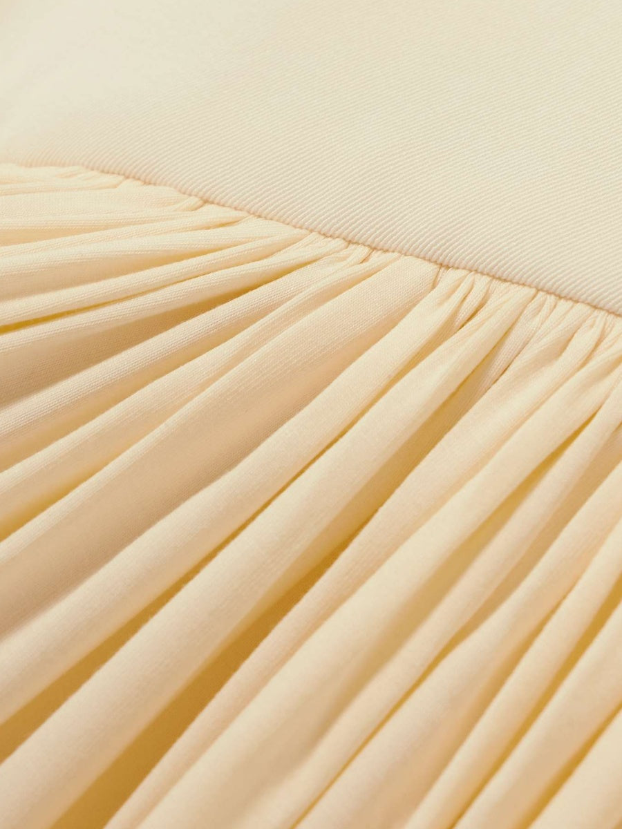 One-shoulder asymmetric draped jersey-trimmed stretch-bamboo maxi dress
