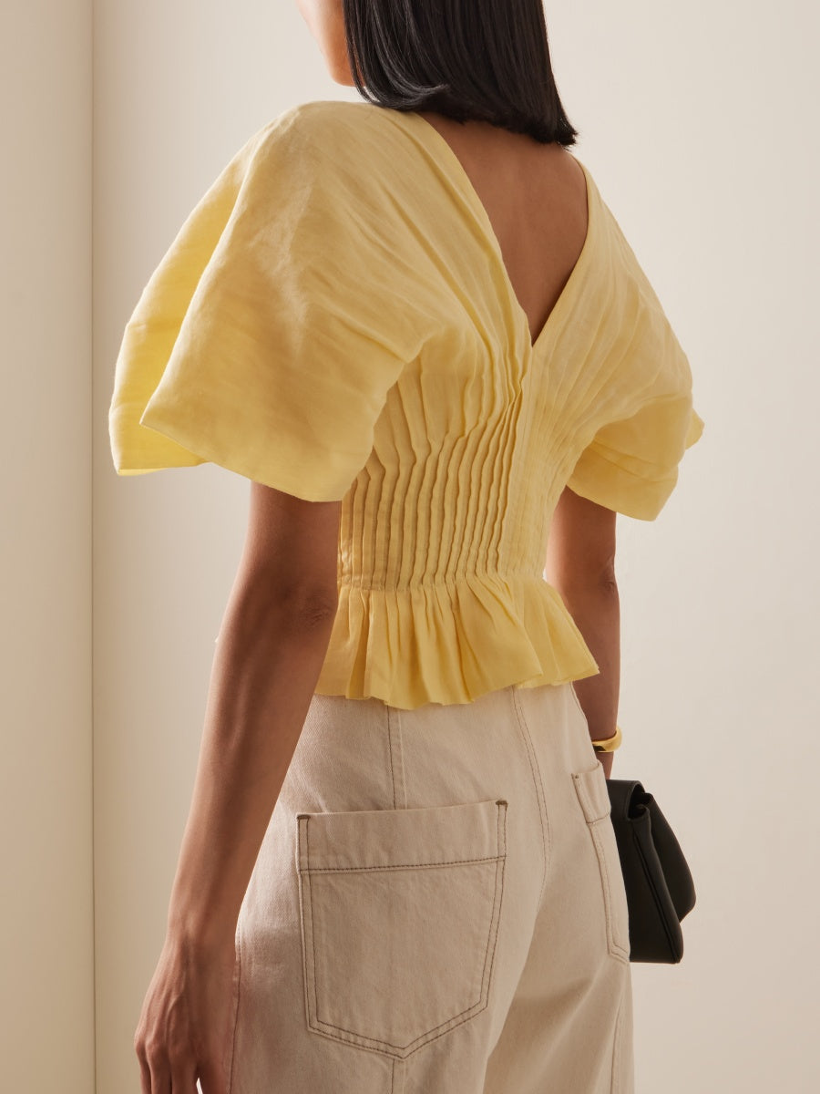 Pleated Voile Top