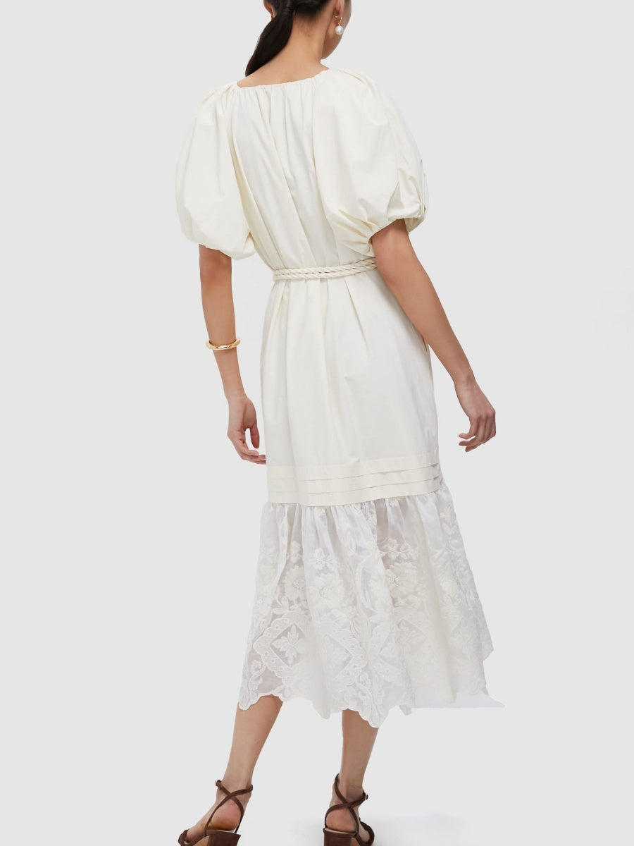 Cream Cotton Lace Dress
