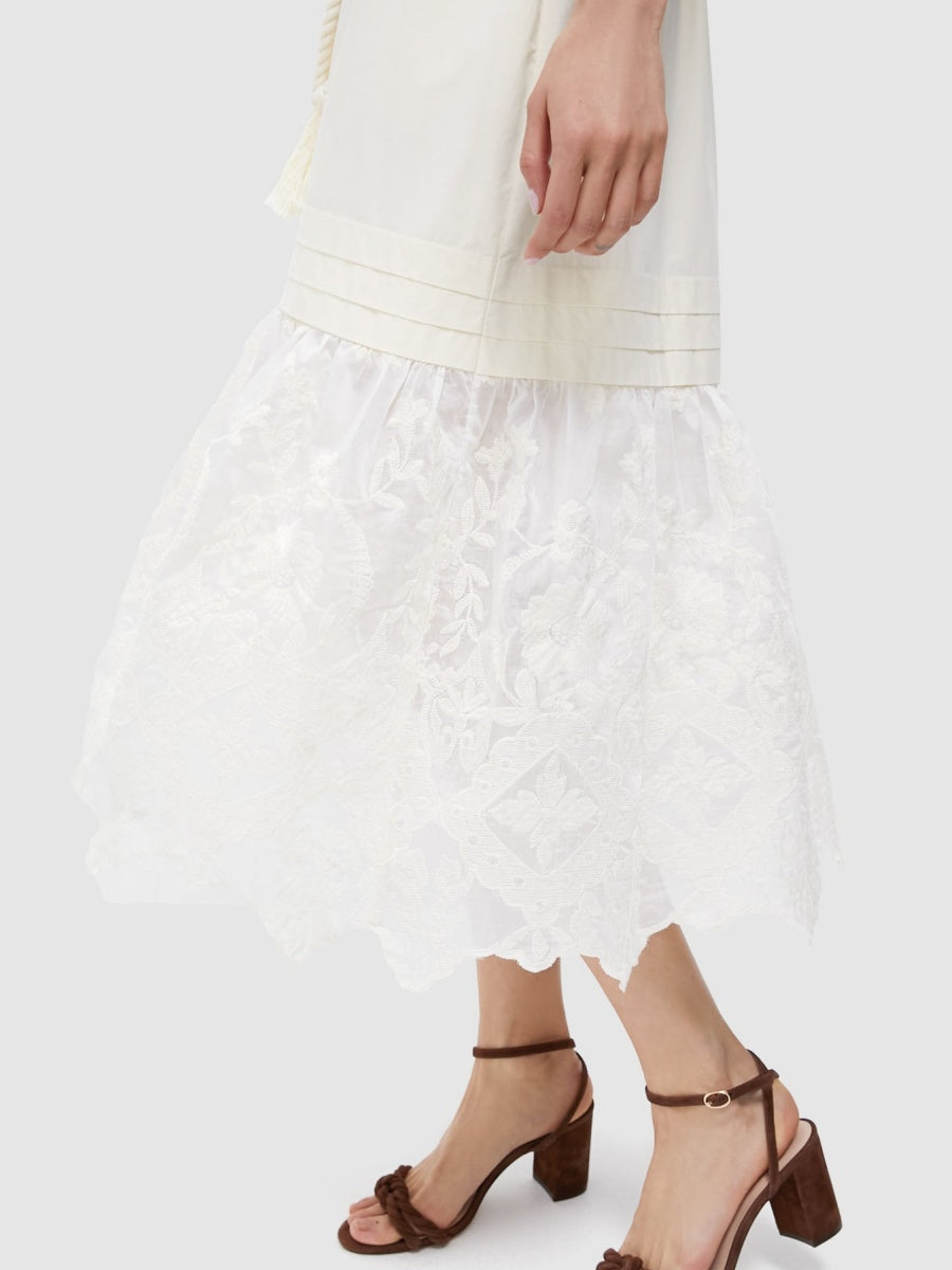 Cream Cotton Lace Dress