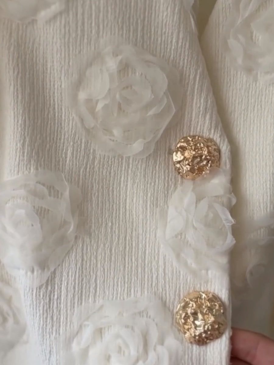3D floral cardigan