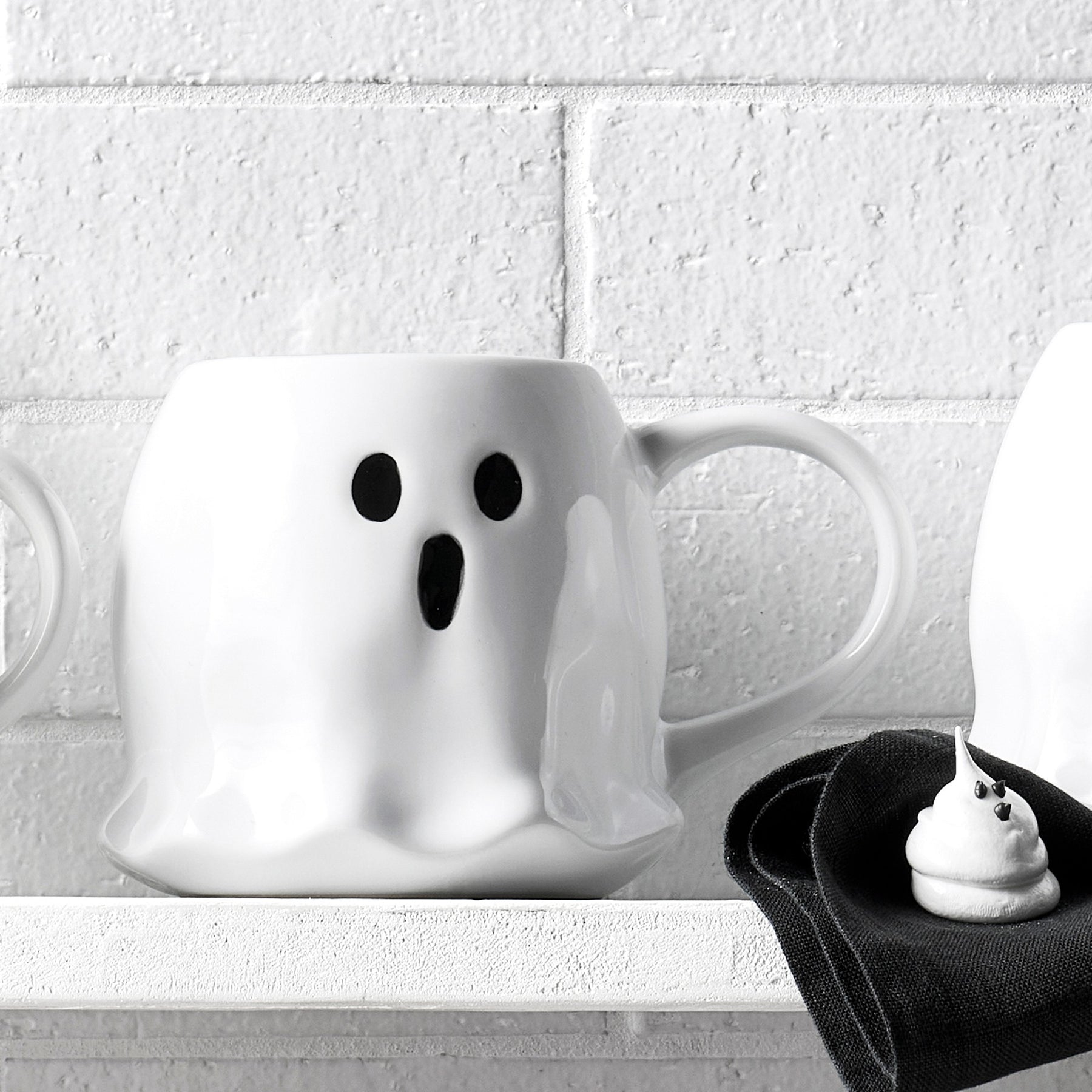 Pumpkin & Ghost Figural Mugs