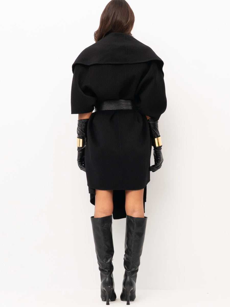 Asymmetrical Hem Coat