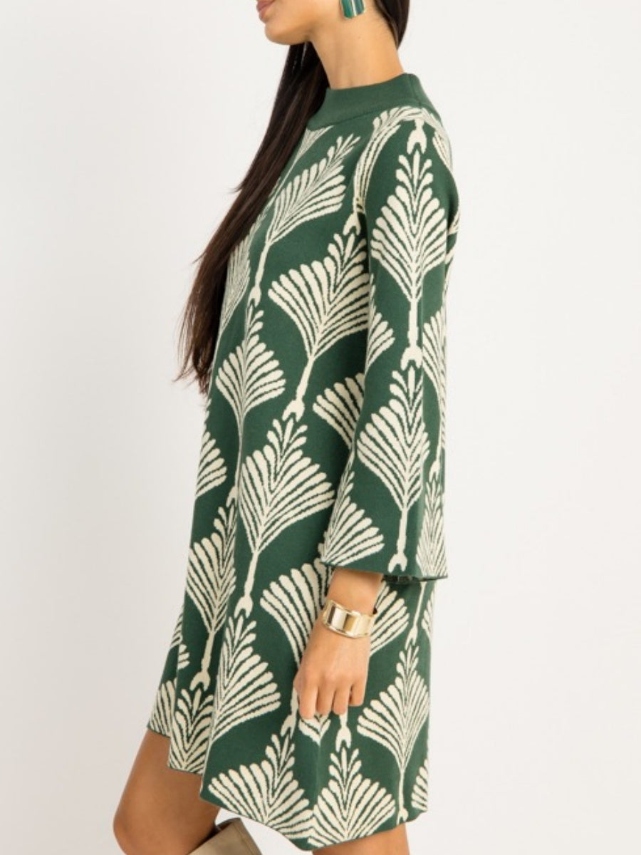Chic Print Sweater Dress