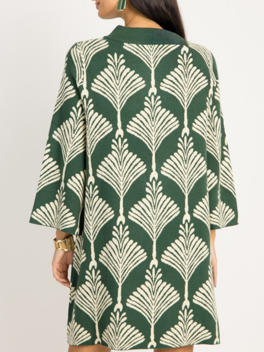 Chic Print Sweater Dress