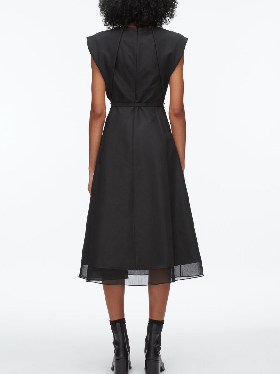 Draped Bow Dress with Belt