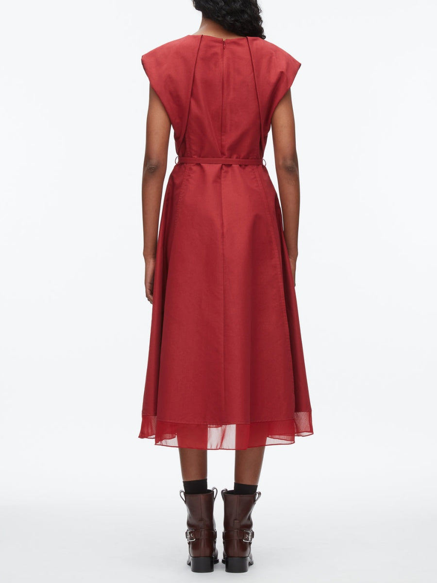 Draped Bow Dress with Belt