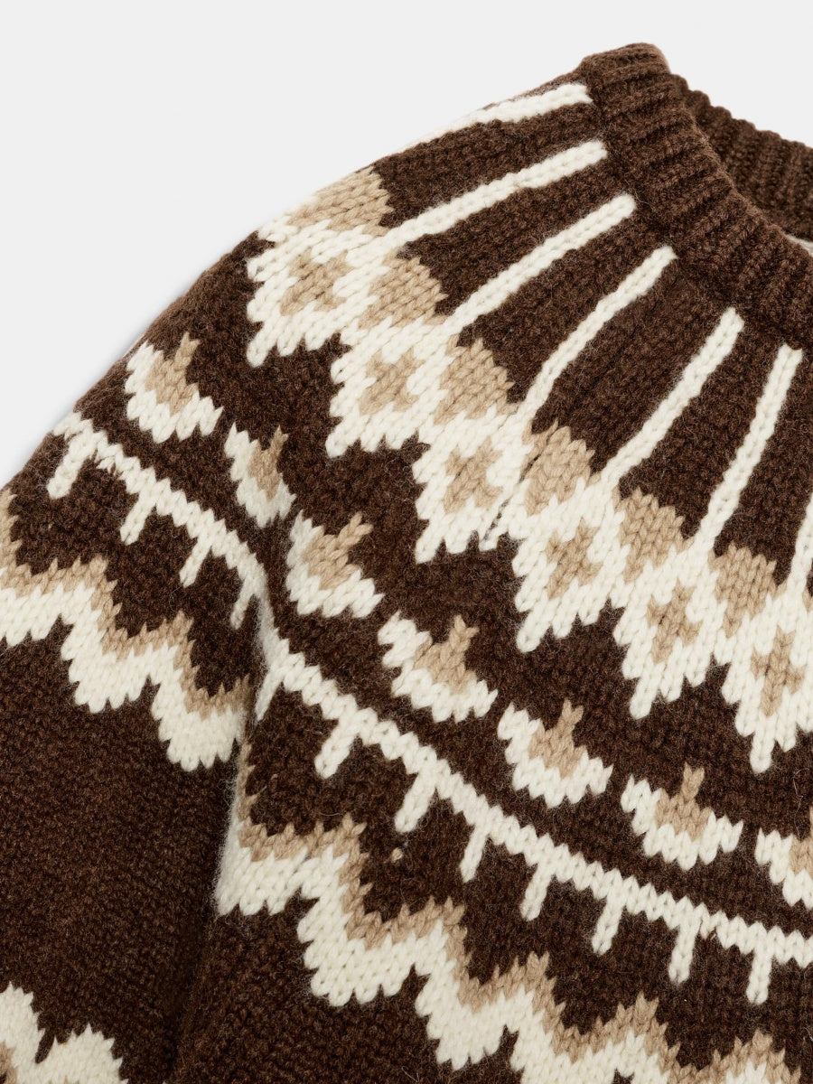 SHORT SLEEVE JACQUARD KNIT SWEATER