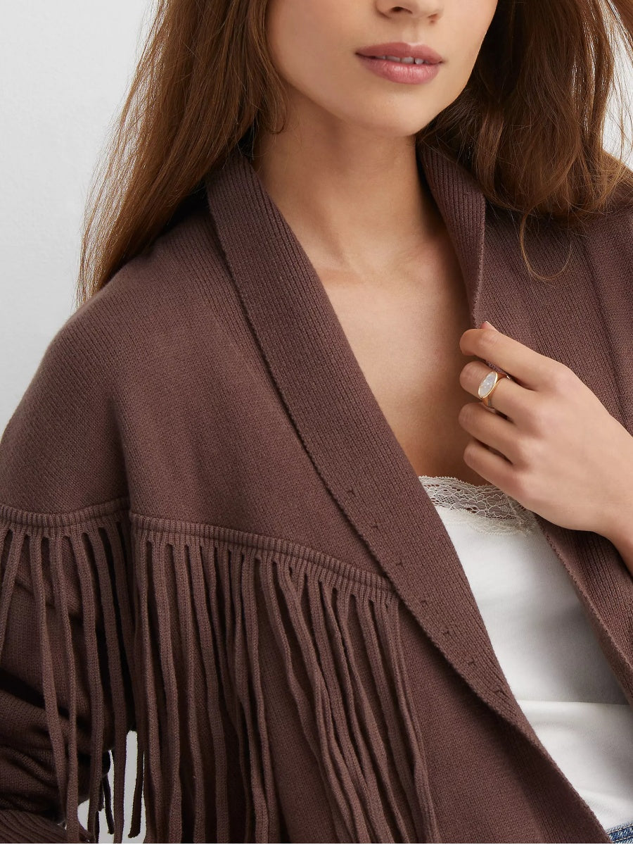 Fringe Belted Cardigan