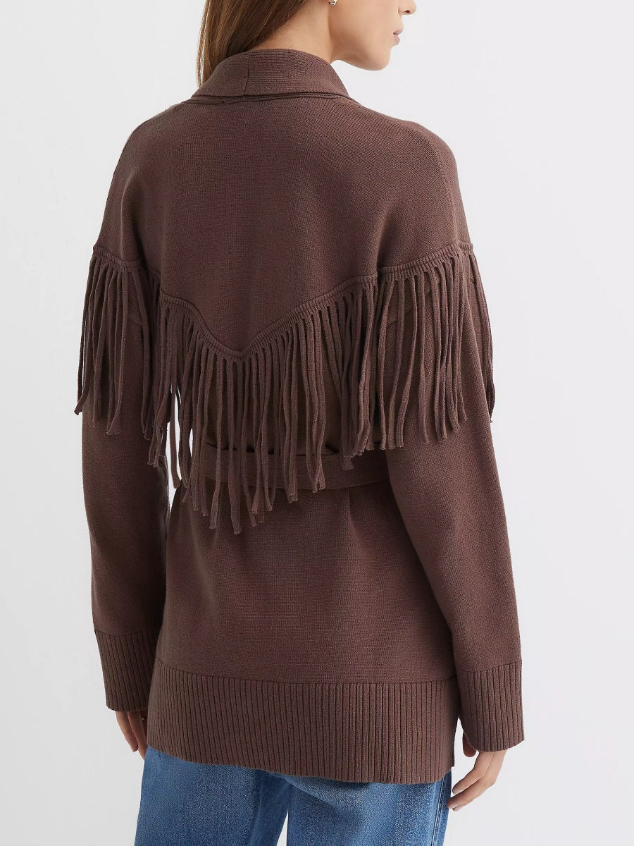 Fringe Belted Cardigan