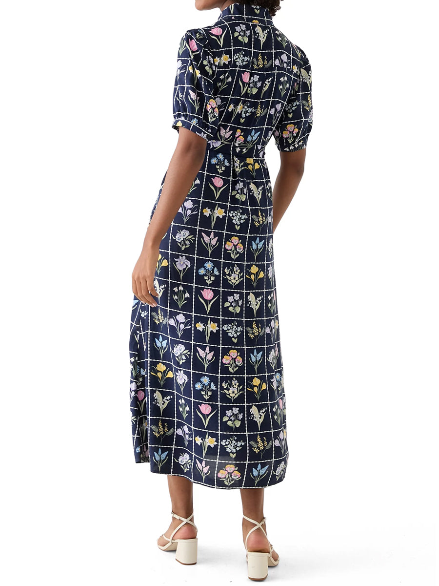 Printed Short Sleeve Belted Shirtdress