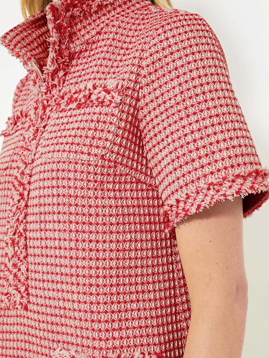 Demure Tweed Dress With Zipper Pockets