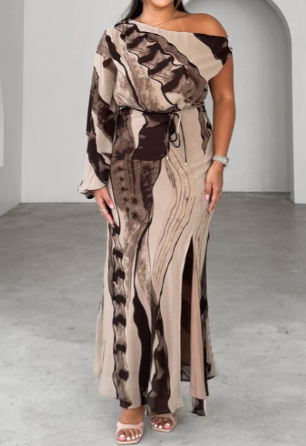 Elegant Printed Occasion Dress