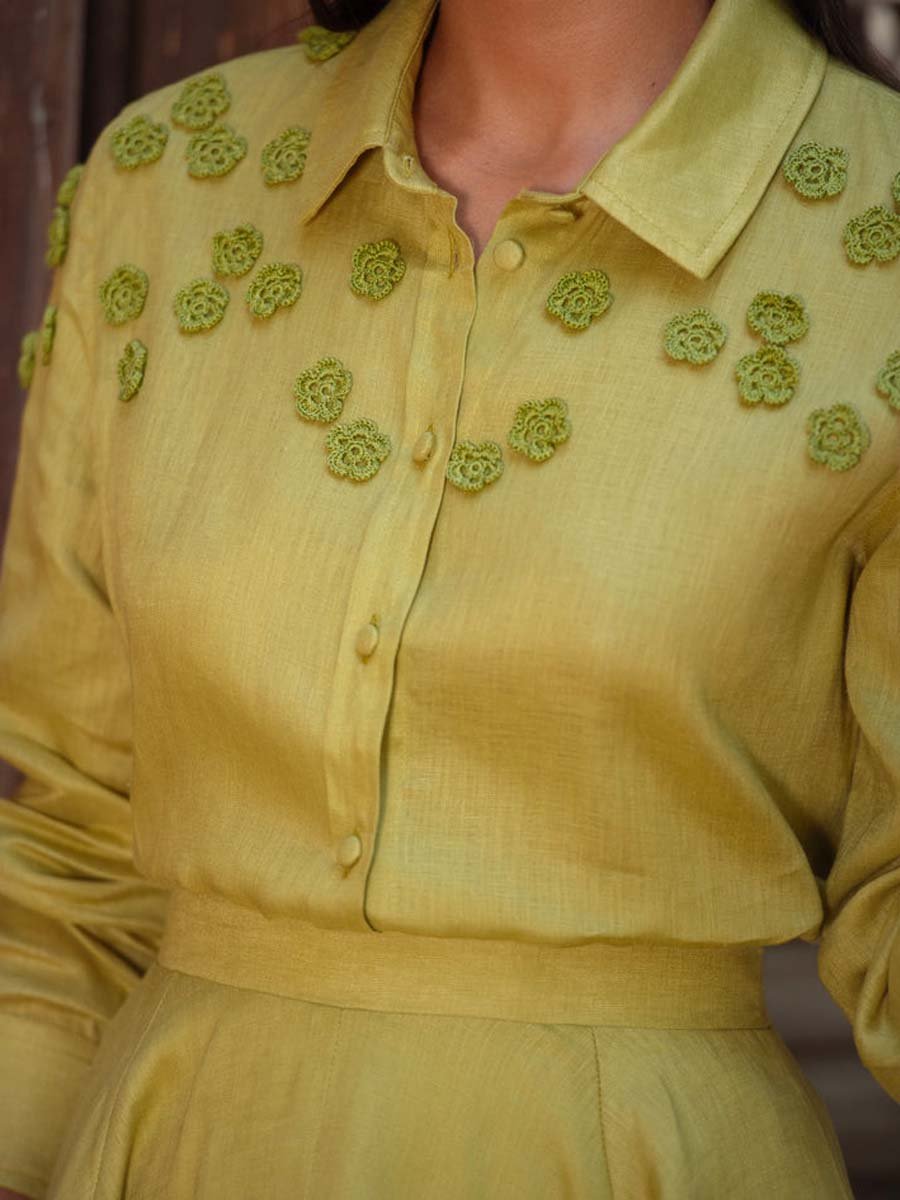 Crochet Flowers Linen Set
