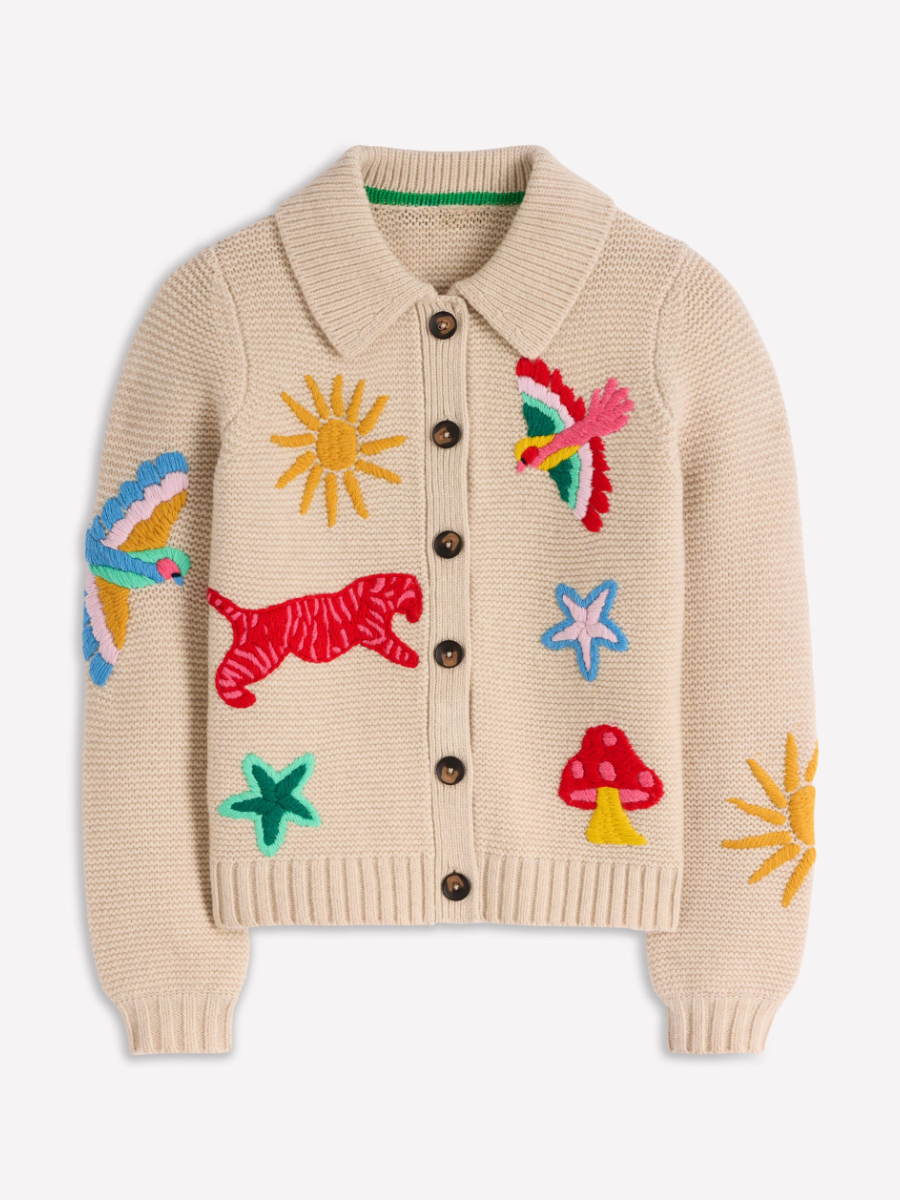Embroidered Knitted Cardigan