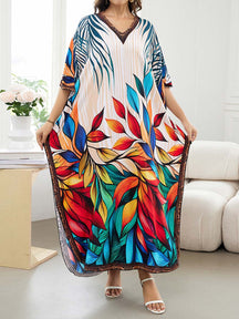 Placement Print Beach Cover-up Dress