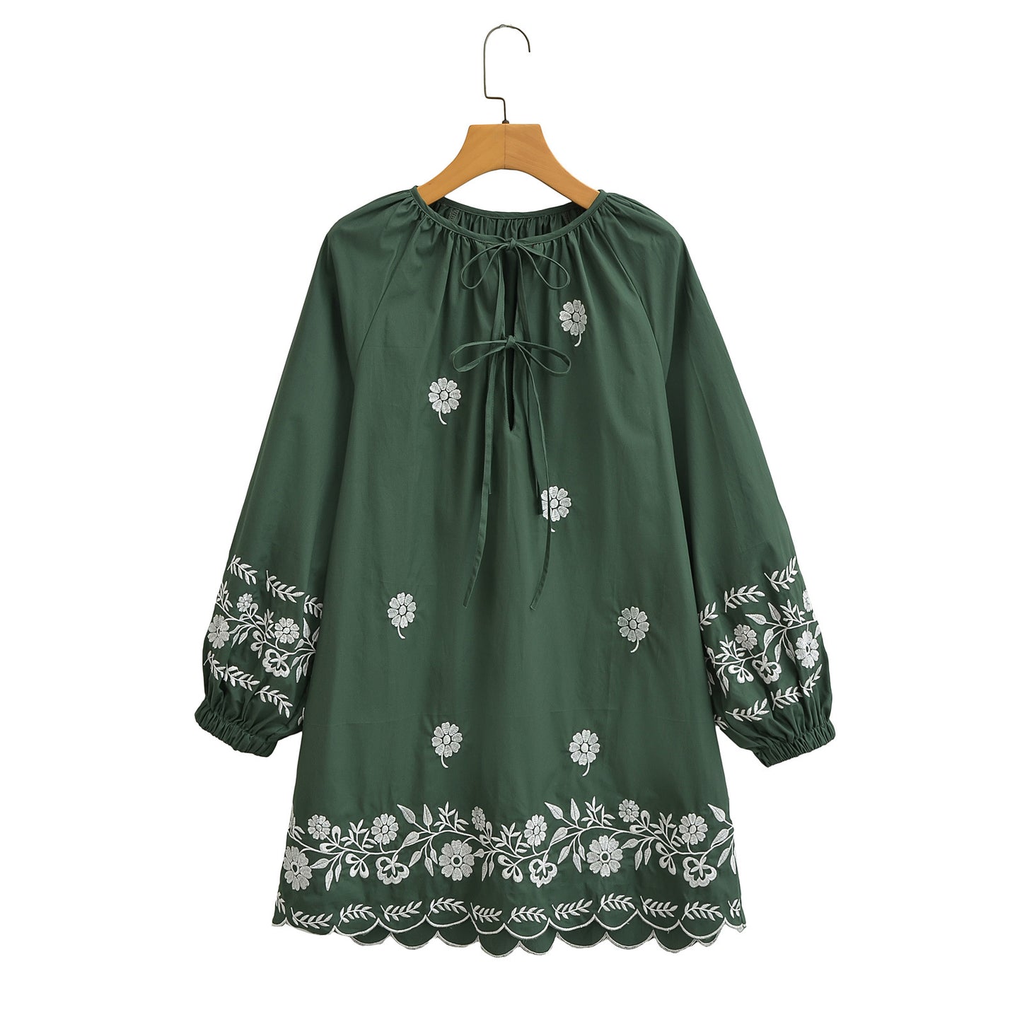 Embroidered Casual Long-Sleeved Dress