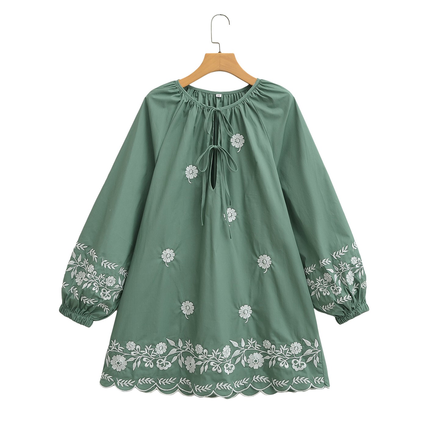 Embroidered Casual Long-Sleeved Dress