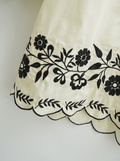 Embroidered Casual Long-Sleeved Dress