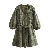 Loose-fitting openwork lace dress