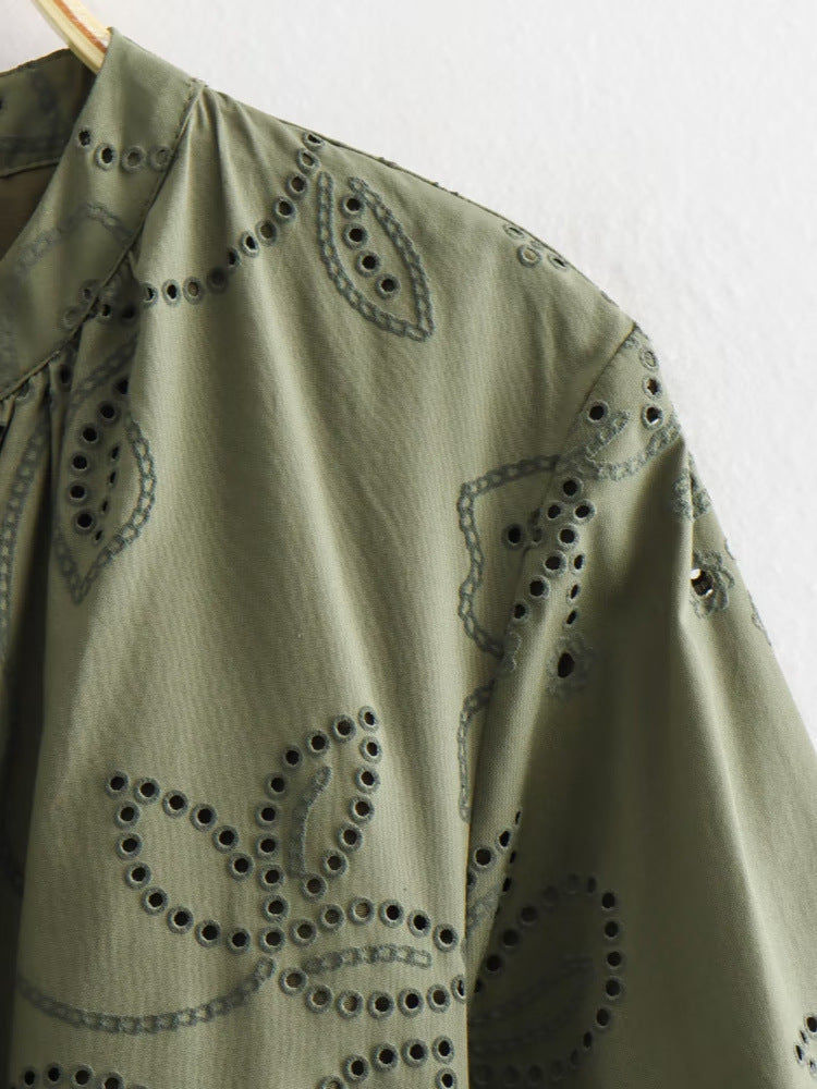 Loose-fitting openwork lace dress