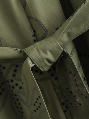 Loose-fitting openwork lace dress