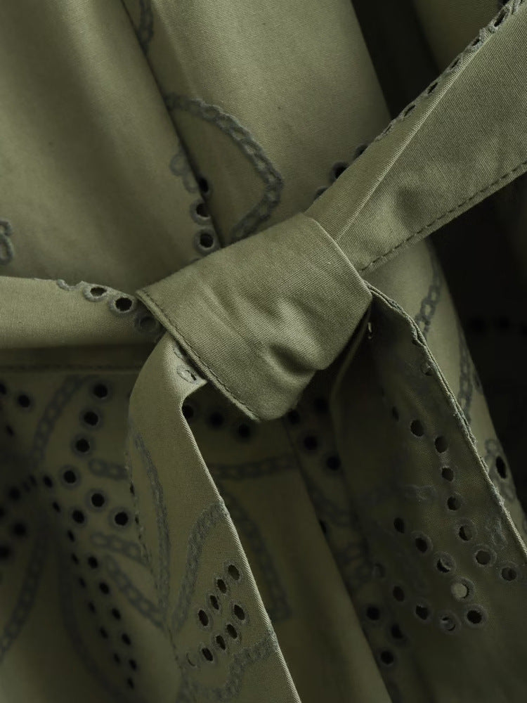 Loose-fitting openwork lace dress