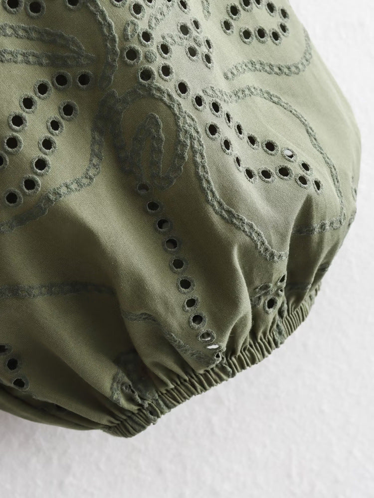 Loose-fitting openwork lace dress