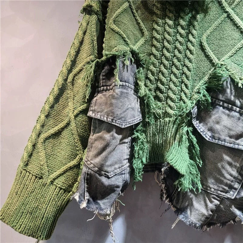 Vintage Washed Denim Sweater