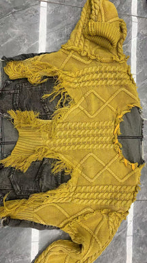 Vintage Washed Denim Sweater