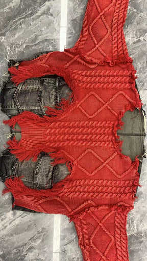 Vintage Washed Denim Sweater