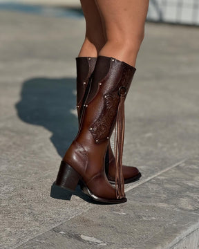 Fringed Leather Boots