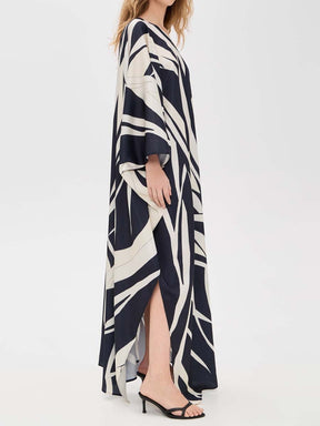 One-shoulder Printed Loose Maxi Dress