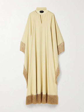 Fringed Crepe Kaftan