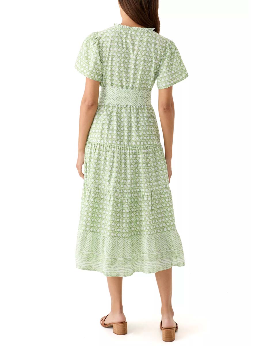 Printed Belted Midi Dress