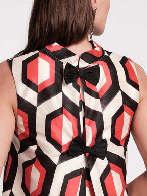 Sleeveless Geometric Print Maxi Dress